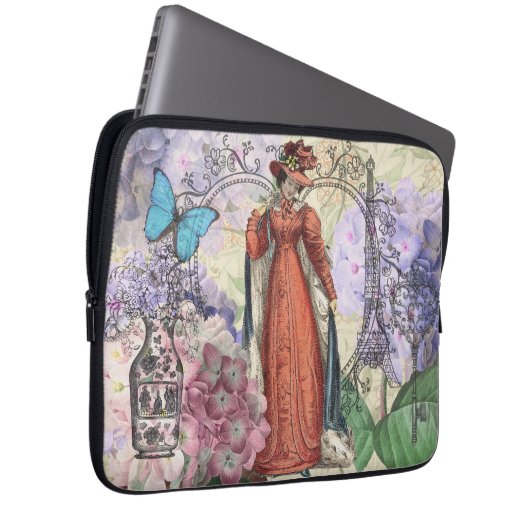 Viktorianische Frauen in rot-farbiger Mode Laptopschutzhülle (Vorne Rechts)