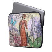 Viktorianische Frauen in rot-farbiger Mode Laptopschutzhülle (Vorderseite Links)