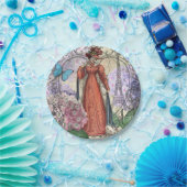 Viktorianische Frauen in rot-farbiger Mode Pappteller (Party)