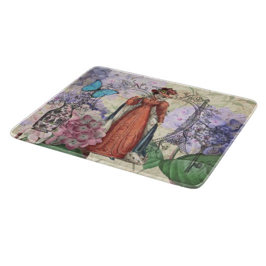 Viktorianische Frauen in rot-farbiger Mode Schneidebrett (Ecke)