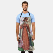 Viktorianische Frauen in rot-farbiger Mode Schürze (Getragen)