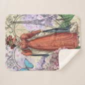 Viktorianische Frauen in rot-farbiger Mode Sherpadecke (Vorderseite (Horizontal))