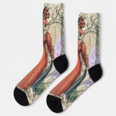 Viktorianische Frauen in rot-farbiger Mode Socken (Linkes Detail)