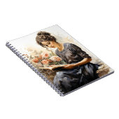 Viktorianische Frauen in Wasserfarbe Lesen eines B Notizblock (Rechte Seite)