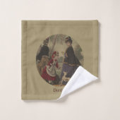 Viktorianische Frauen Mädchen & Hund auf Spazierga Badhandtuch Set (Waschlappen)