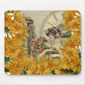 Viktorianische Frauenmäuse Pad mit Blumenmuster! M Mousepad (Vorne)