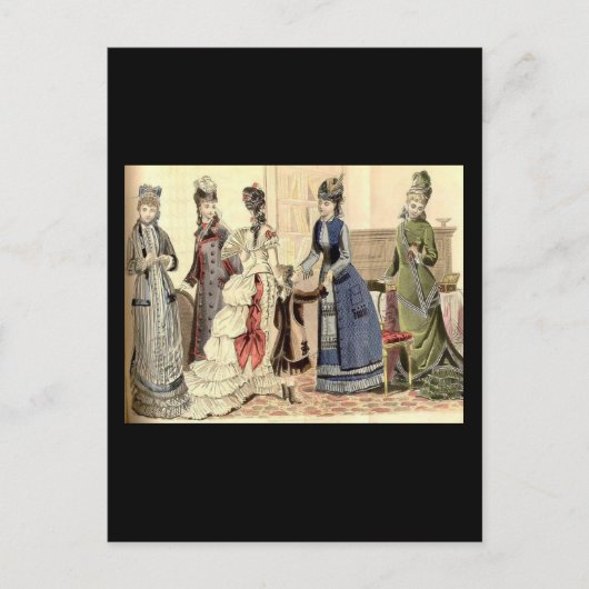 Viktorianische Frauenmode Postkarte (Vorderseite)