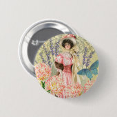 Viktorianische Frauenregal in Rosa Button (Vorne & Hinten)