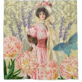 Viktorianische Frauenregal in Rosa Duschvorhang (Vorderseite)