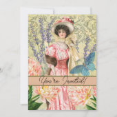 Viktorianische Frauenregal in Rosa Einladung (Vorderseite)