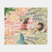 Viktorianische Frauenregal in Rosa Fleecedecke (Vorderseite (Horizontal))