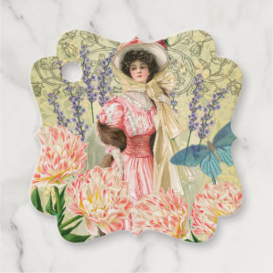 Viktorianische Frauenregal in Rosa Geschenkanhänger