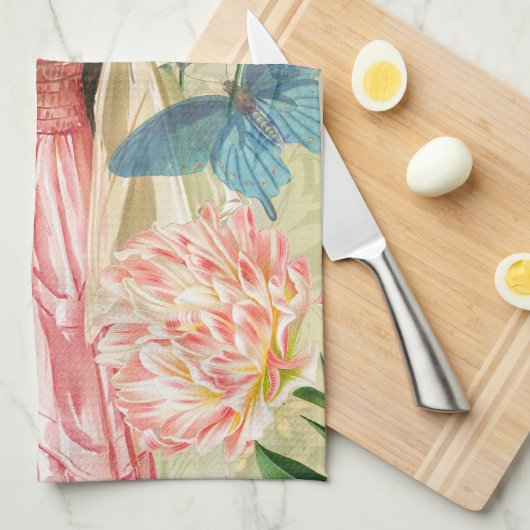 Viktorianische Frauenregal in Rosa Geschirrtuch (Viertel Falte)