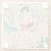 Viktorianische Frauenregal in Rosa Glasuntersetzer (Rückseite)