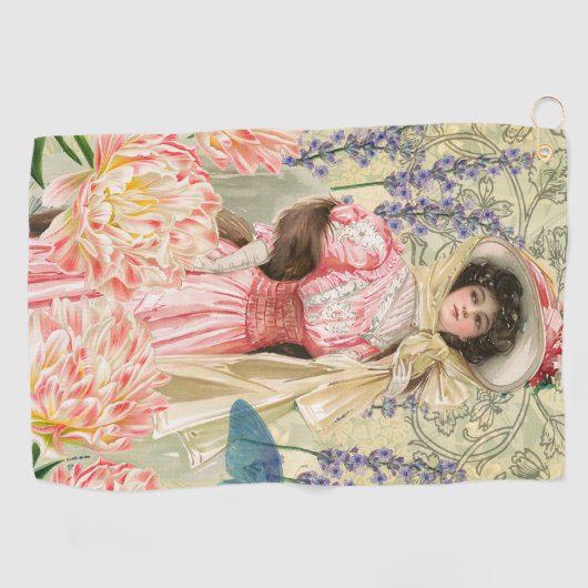 Viktorianische Frauenregal in Rosa Golfhandtuch (Horizontal)