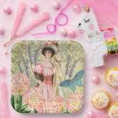 Viktorianische Frauenregal in Rosa Pappteller (Party)