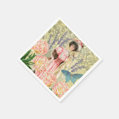 Viktorianische Frauenregal in Rosa Serviette (Ecke)