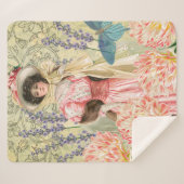 Viktorianische Frauenregal in Rosa Sherpadecke (Vorderseite (Horizontal))