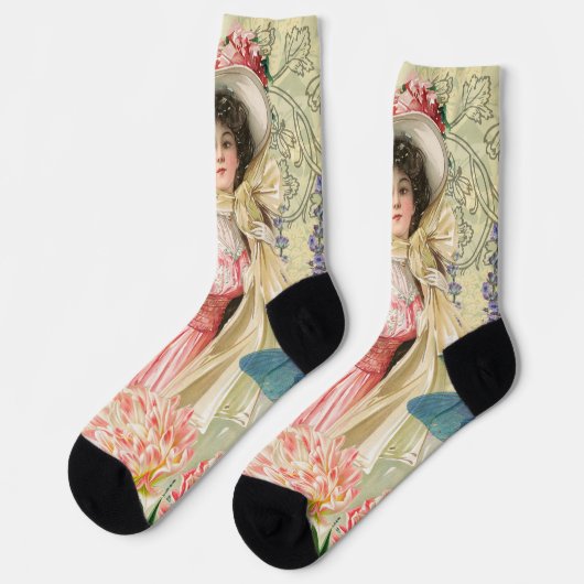 Viktorianische Frauenregal in Rosa Socken (Linkes Detail)