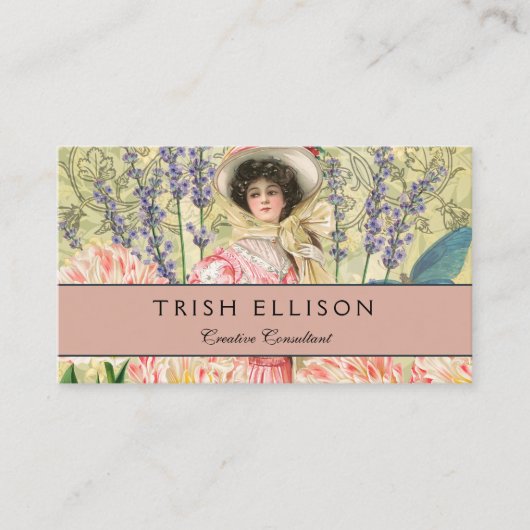 Viktorianische Frauenregal in Rosa Visitenkarte (Vorderseite)