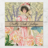 Viktorianische Frauenregal in Rosa Weinetikett (Einzelnes Label)