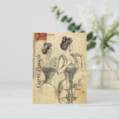Viktorianische Frauenverkleidung in Corset Postkarte (Stehend Vorderseite)