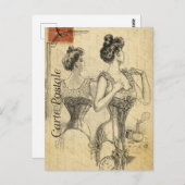 Viktorianische Frauenverkleidung in Corset Postkarte (Vorne/Hinten)