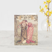 Viktorianische Freundschaft Illustration Galentins Karte (Gelbe Blume)