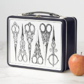 Viktorianische Friseurnähschere Metall Brotdose (Beispiel)