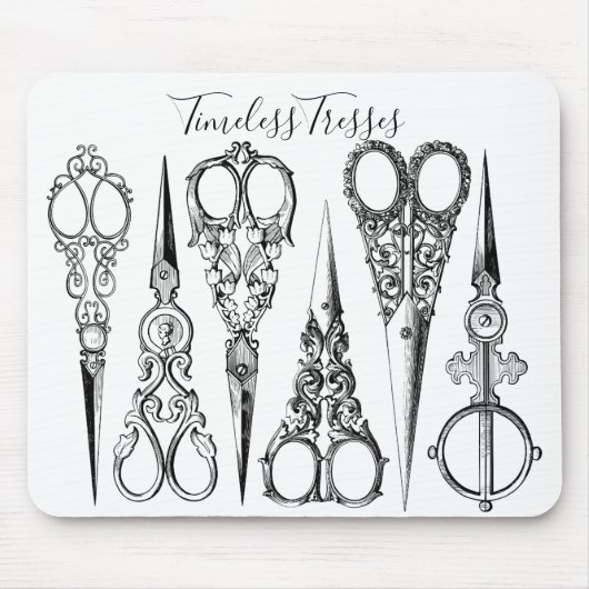 Viktorianische Friseurnähschere Mousepad (Vorne)