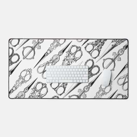 Viktorianische Friseurnähschere Schreibtischunterlage (Tastatur & Maus)