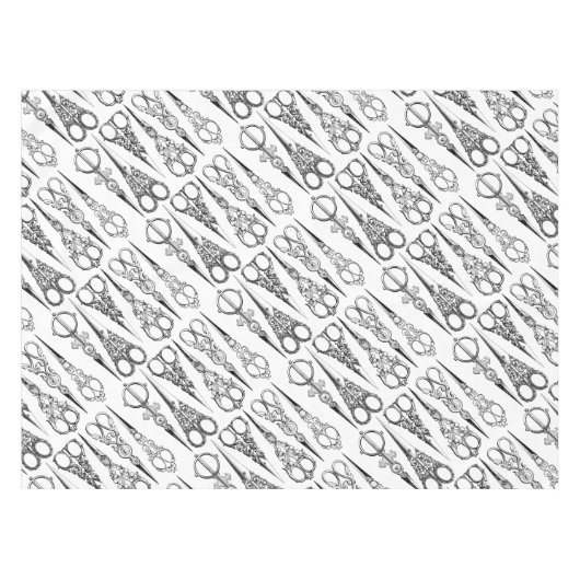 Viktorianische Friseurnähschere Tischdecke (Vorderseite (Horizontal))