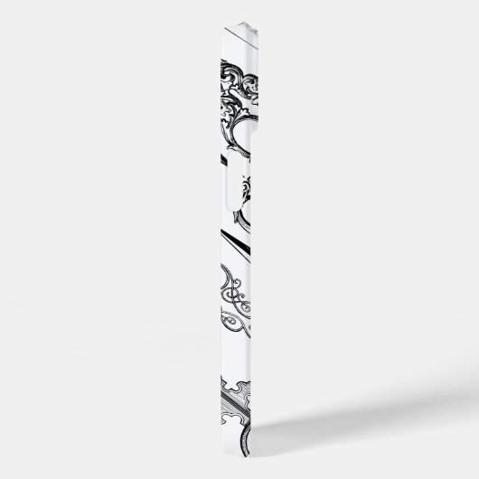 Viktorianische Friseurschere elegant Schwarz-weiß Case-Mate iPhone Hülle (Rückseite / Rechts)