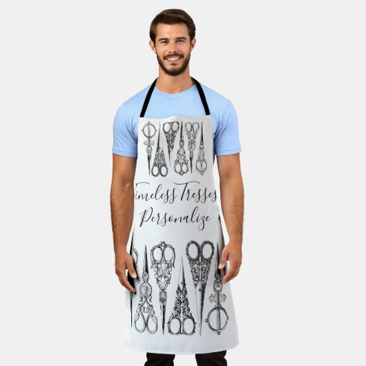 Viktorianische Friseurschere Schürze (Getragen)