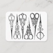 Viktorianische Friseurschere Visitenkarte (Vorderseite)