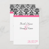 Viktorianische Fuschia Hochzeit Matching Kleine UA RSVP Karte (Vorne/Hinten)