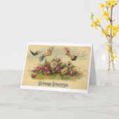 Viktorianische Geburtstagskarte Karte (Gelbe Blume)