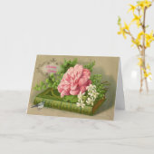 Viktorianische Geburtstagskarte Rosenbüchse Vintag Karte (Gelbe Blume)