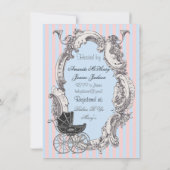 Viktorianische Gender Reveal Baby Shower Einladung (Rückseite)