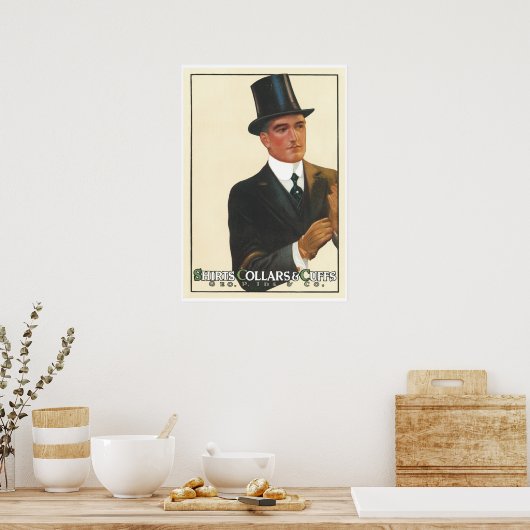 Viktorianische Gentleman Ad Shirts Art Print Poste Poster (Küche)