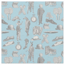 viktorianische Gentlemen Tiere Blauspielmännchen Stoff