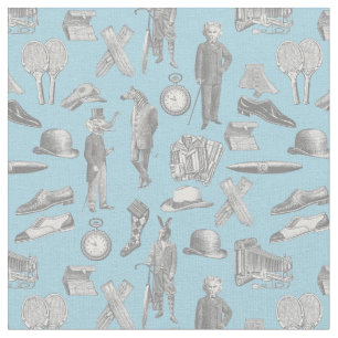 viktorianische Gentlemen Tiere Blauspielmännchen Stoff