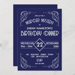 Viktorianische Gerahmte Ära, Mördermysterium Gebur Einladung