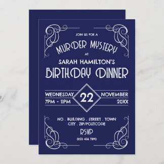 Viktorianische Gerahmte Ära, Mördermysterium Gebur Einladung