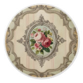 Viktorianische Gerahmte Rose Keramikknauf (Vorderseite)