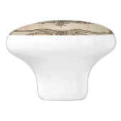 Viktorianische Gerahmte Rose Keramikknauf (Seitenansicht)