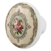 Viktorianische Gerahmte Rose Keramikknauf (Rechts)