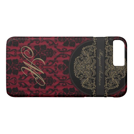 Viktorianische gestrichene schwarze Damaske Case-Mate iPhone Hülle (Rückseite (Horizontal))