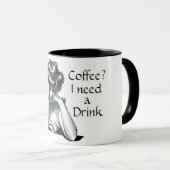 Viktorianische Gibson Girl Ich brauche ein lustige Tasse (VorderseiteRechts)