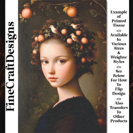 Viktorianische Girl Crown Foliage + Frucht BF3 Dec Seidenpapier